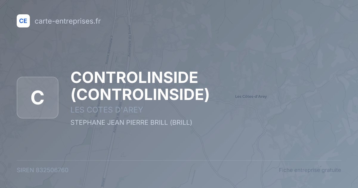 CONTROLINSIDE — 832506760 — fiche entreprise