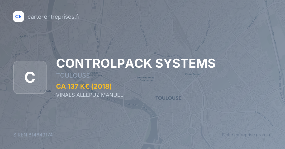 CONTROLPACK SYSTEMS — 814649174 — fiche entreprise