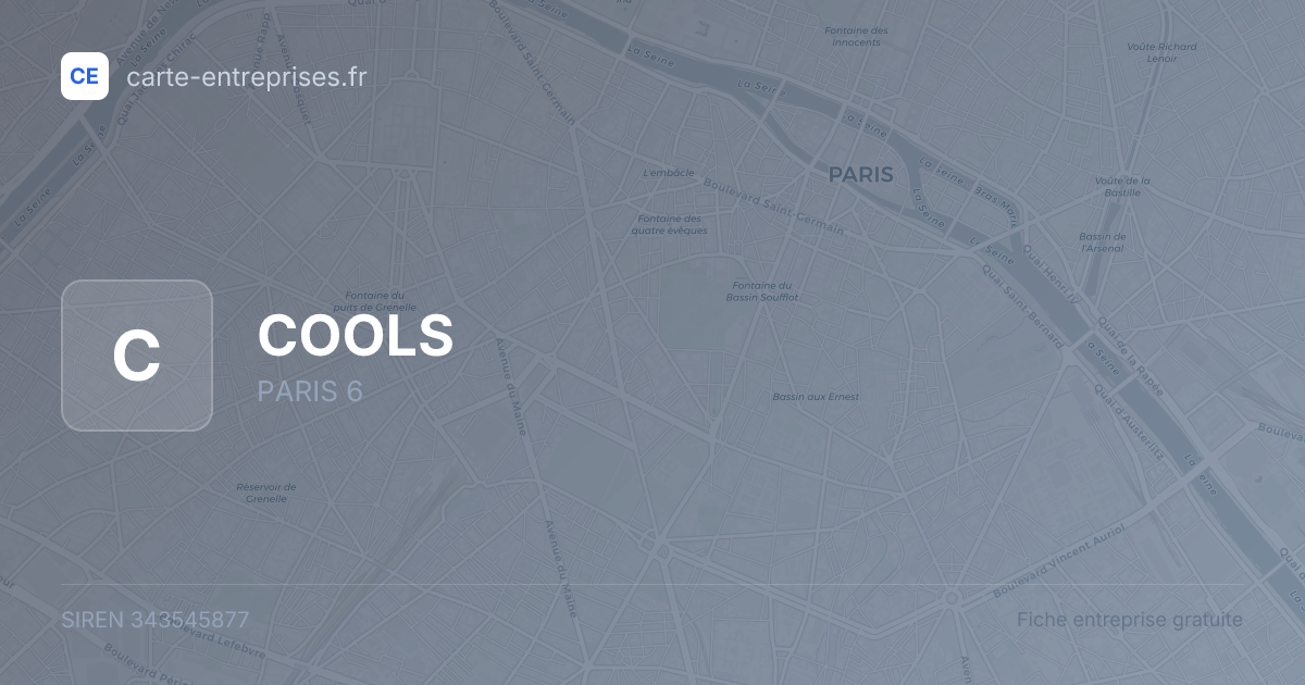COOLS — 343545877 — fiche entreprise