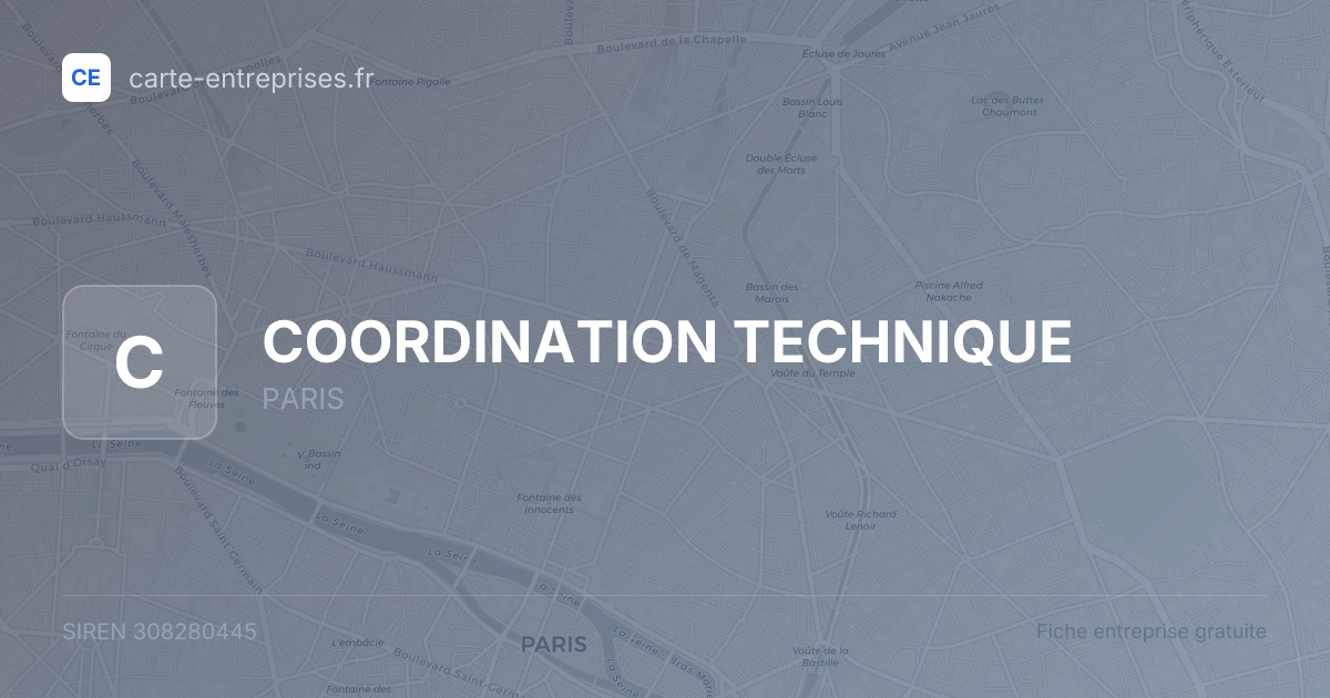 COORDINATION TECHNIQUE — 308280445 — fiche entreprise