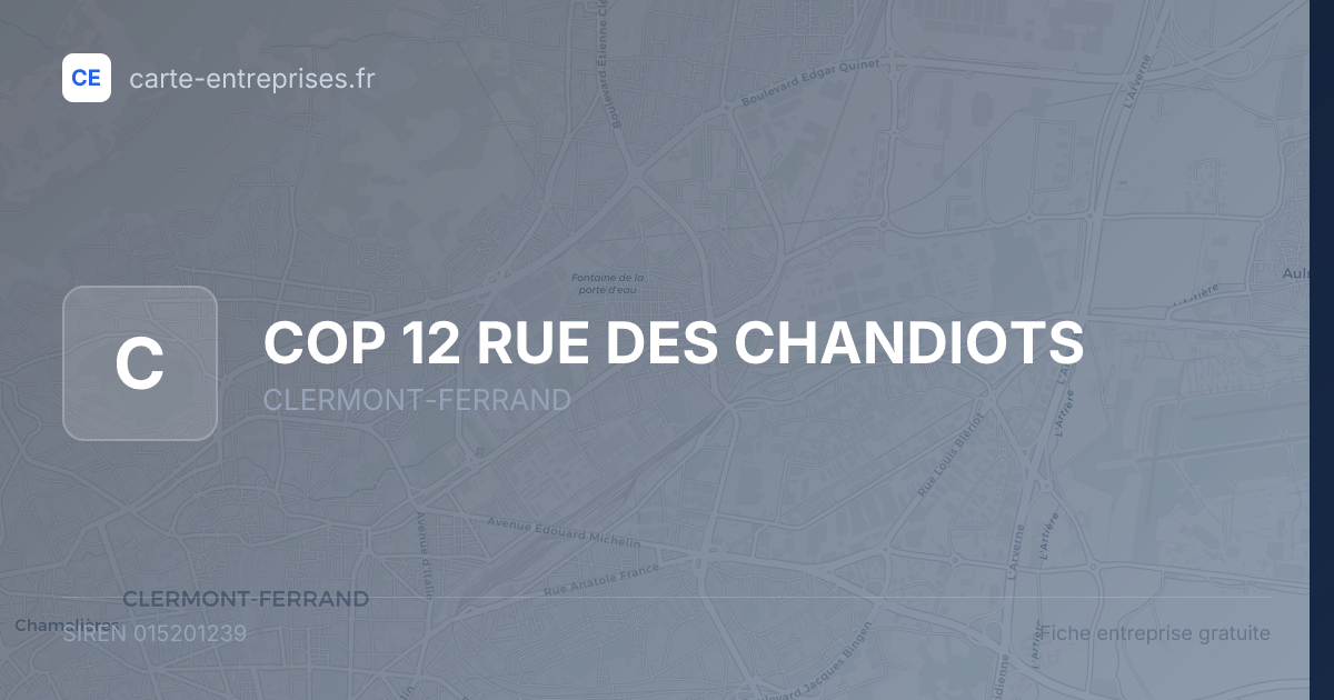 COP 12 RUE DES CHANDIOTS — 015201239 — fiche entreprise