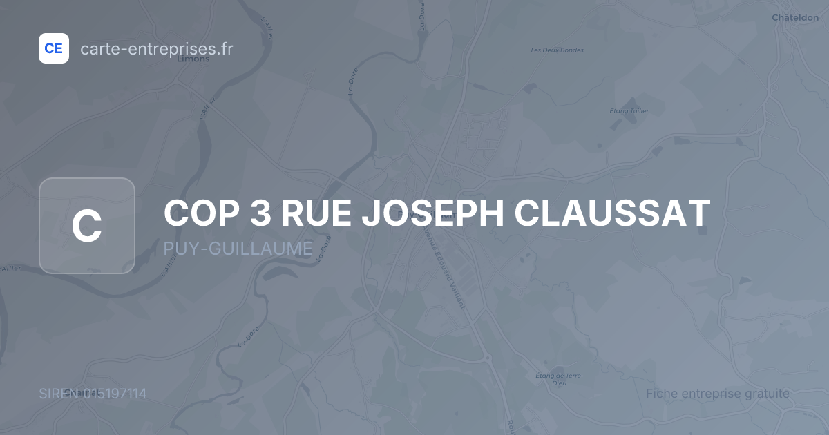 COP 3 RUE JOSEPH CLAUSSAT — 015197114 — fiche entreprise
