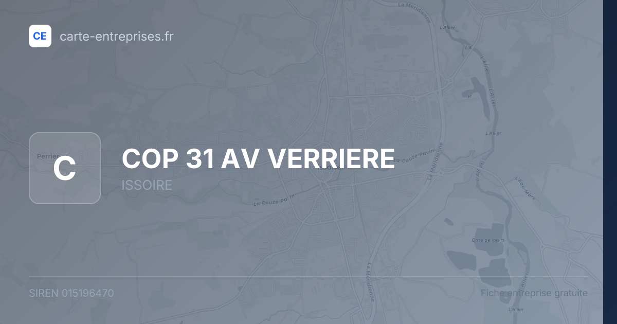 COP 31 AV VERRIERE — 015196470 — fiche entreprise