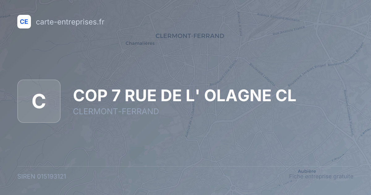 COP 7 RUE DE L' OLAGNE CL — 015193121 — fiche entreprise