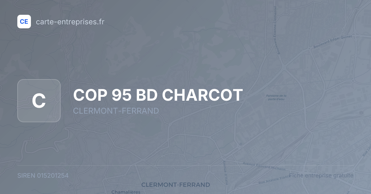 COP 95 BD CHARCOT — 015201254 — fiche entreprise