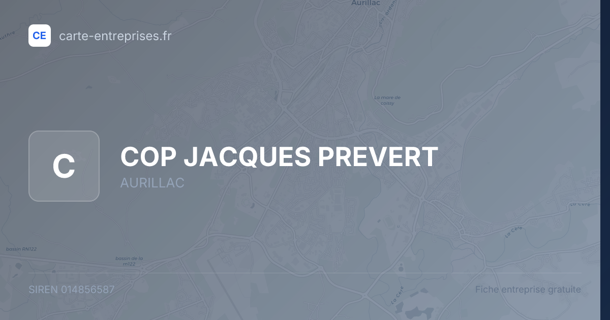 COP JACQUES PREVERT — 014856587 — fiche entreprise