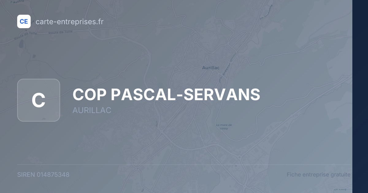 COP PASCAL-SERVANS — 014875348 — fiche entreprise
