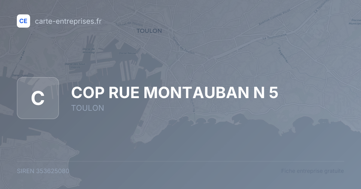 COP RUE MONTAUBAN N 5 — 353625080 — fiche entreprise