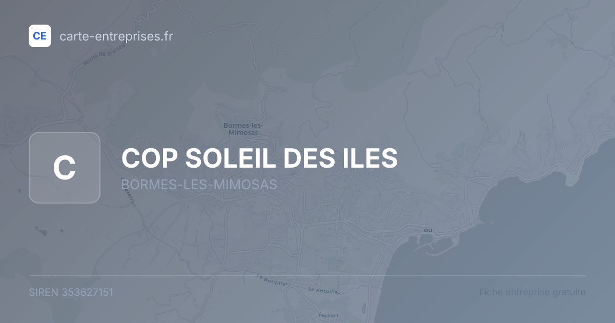 COP SOLEIL DES ILES — 353627151 — fiche entreprise