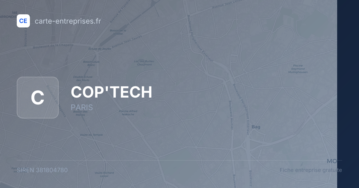 COP'TECH — 381804780 — fiche entreprise