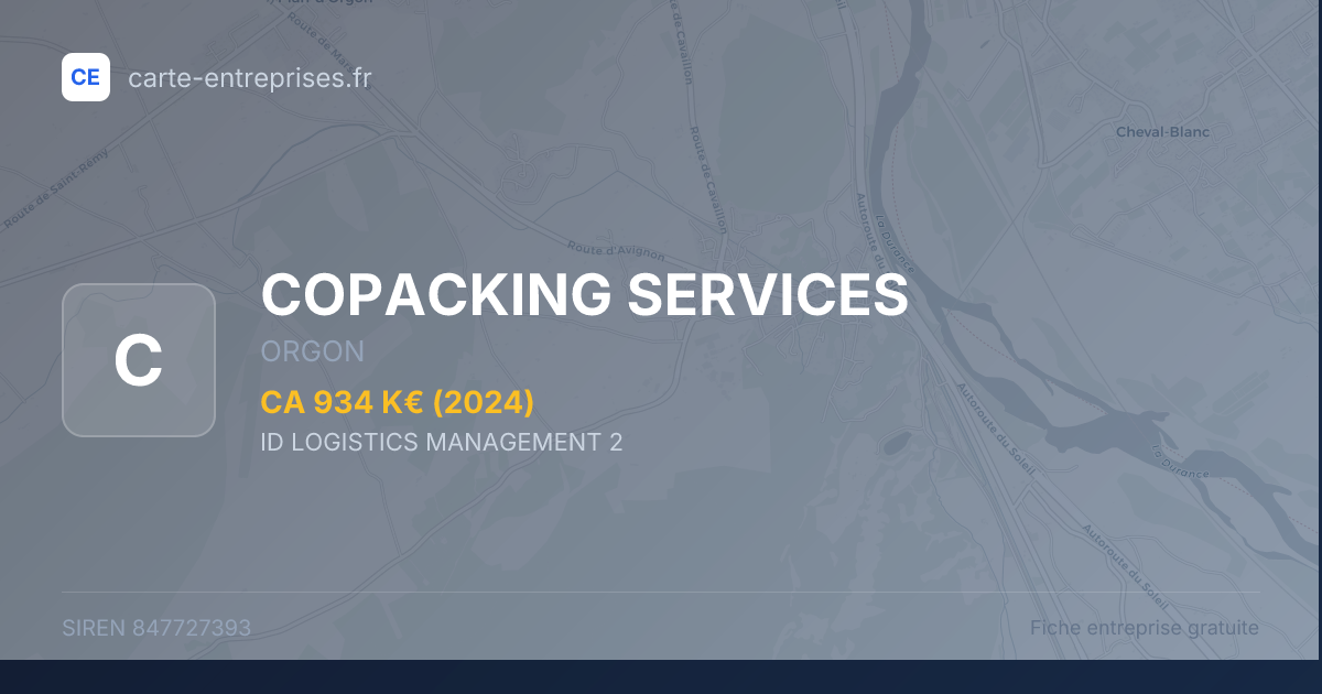 COPACKING SERVICES — 847727393 — fiche entreprise