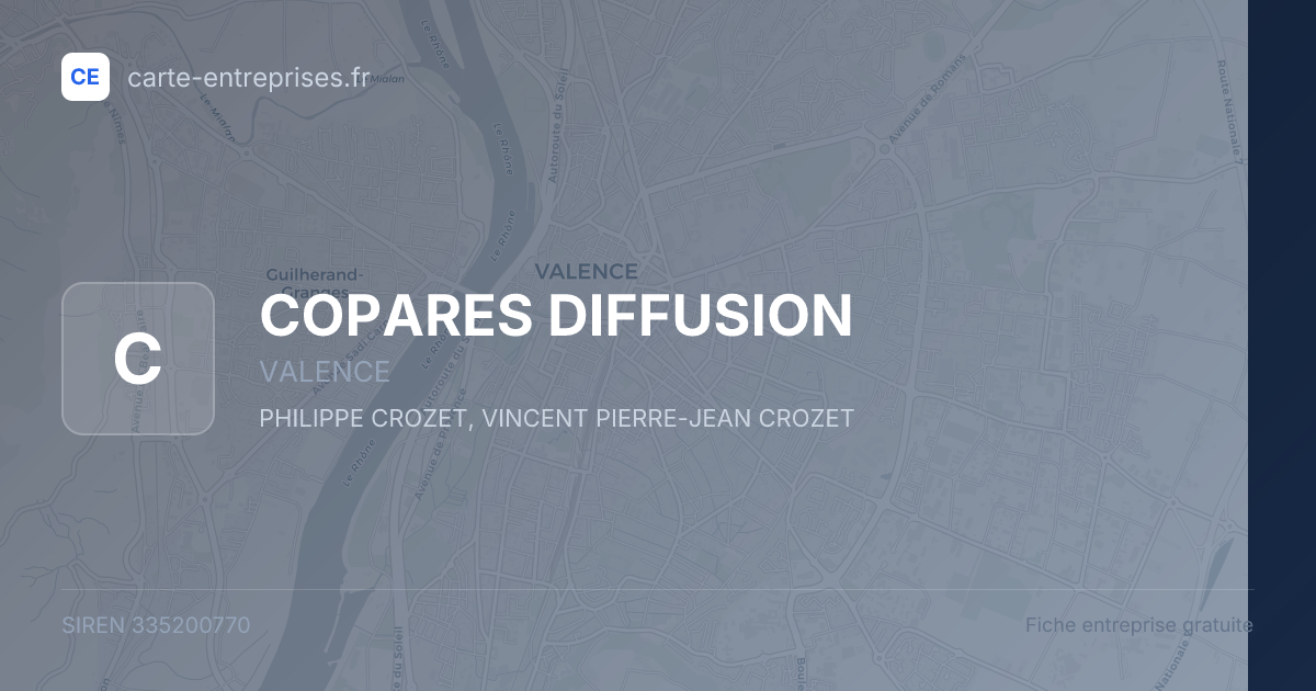 COPARES DIFFUSION — 335200770 — fiche entreprise