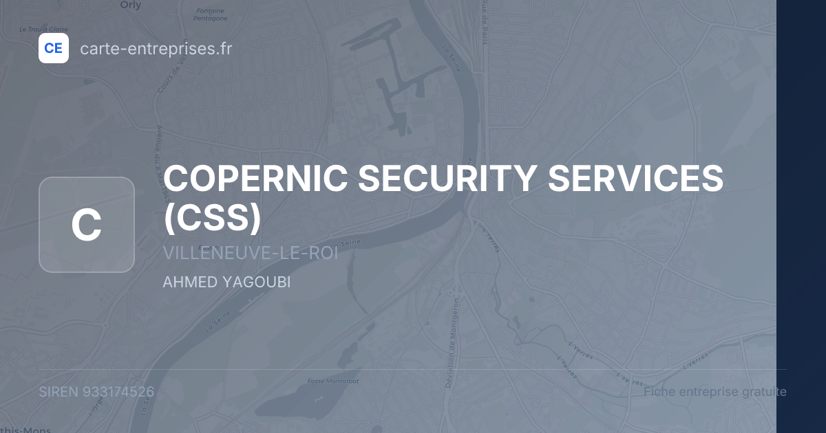 COPERNIC  SECURITY  SERVICES (CSS) — 933174526 — fiche entreprise