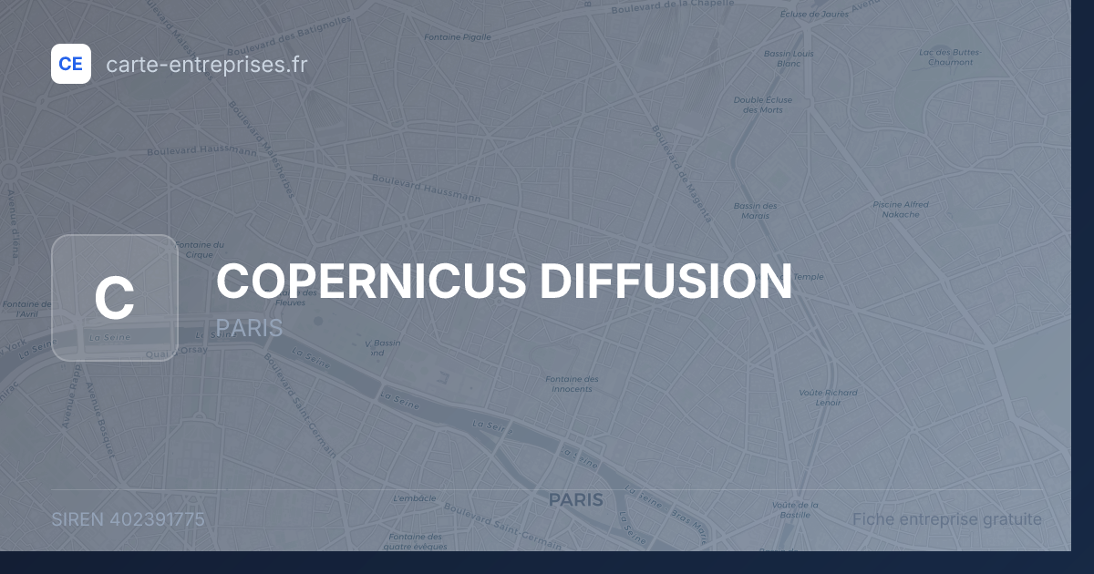 COPERNICUS DIFFUSION — 402391775 — fiche entreprise