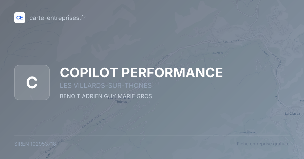 COPILOT PERFORMANCE — 102953718 — fiche entreprise