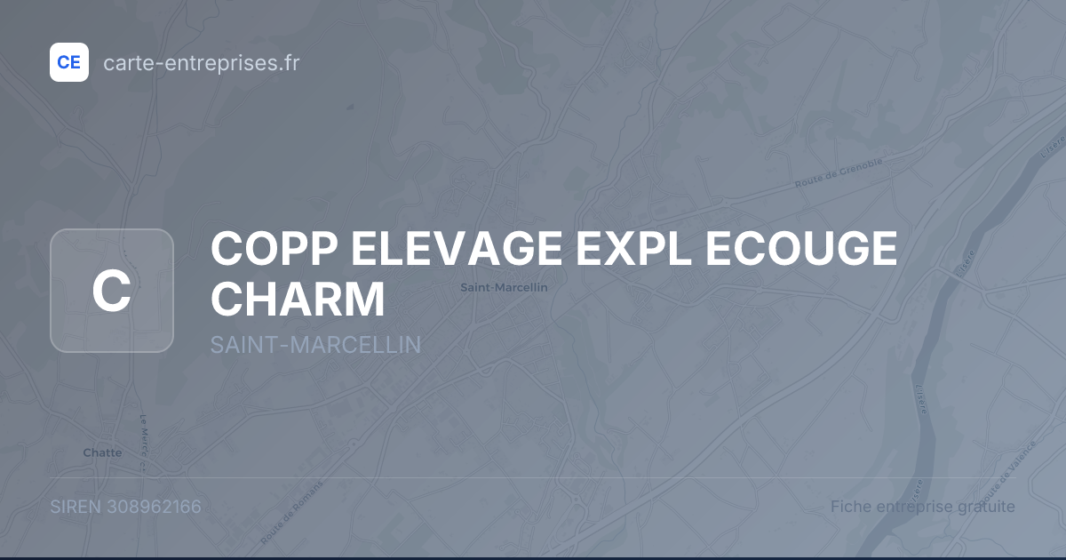 COPP ELEVAGE EXPL ECOUGE CHARM — 308962166 — fiche entreprise