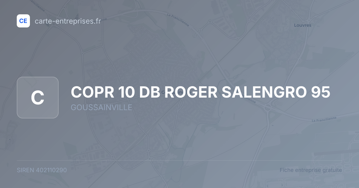 COPR 10 DB ROGER SALENGRO 95 — 402110290 — fiche entreprise