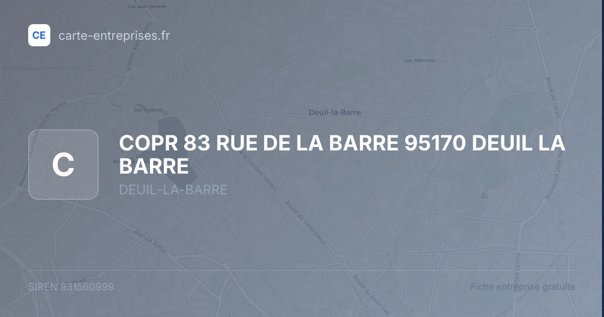 COPR  83 RUE DE LA BARRE 95170 DEUIL LA BARRE — 931560999 — fiche entreprise