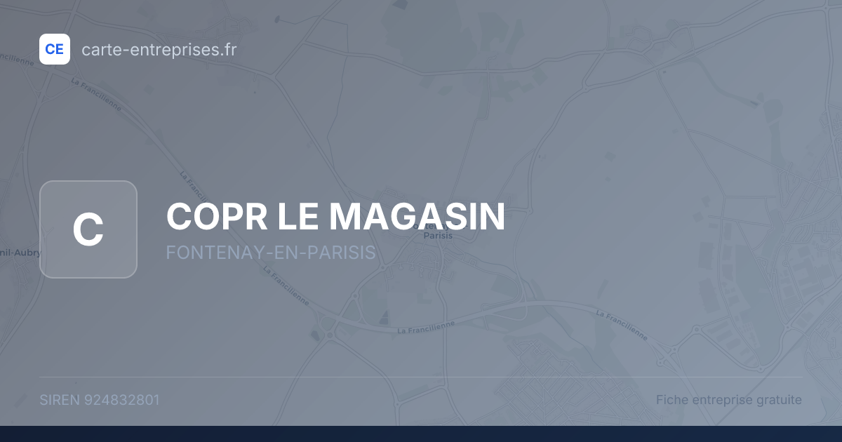 COPR LE MAGASIN — 924832801 — fiche entreprise