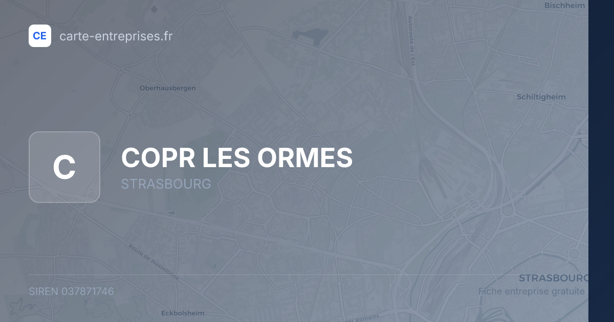 COPR LES ORMES — 037871746 — fiche entreprise