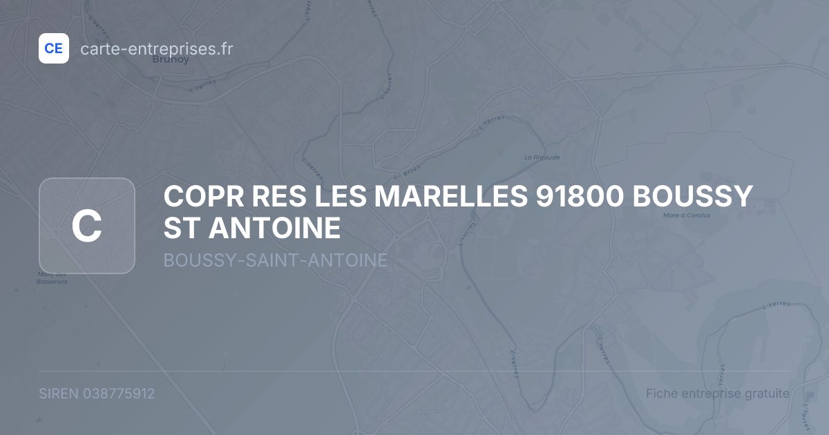 COPR RES LES MARELLES 91800 BOUSSY ST ANTOINE — 038775912 — fiche entreprise