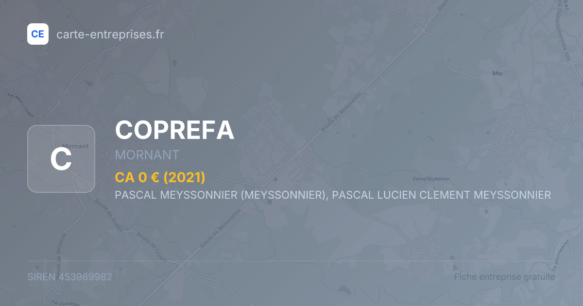 COPREFA — 453969982 — fiche entreprise