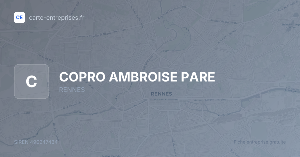 COPRO AMBROISE PARE — 490247434 — fiche entreprise