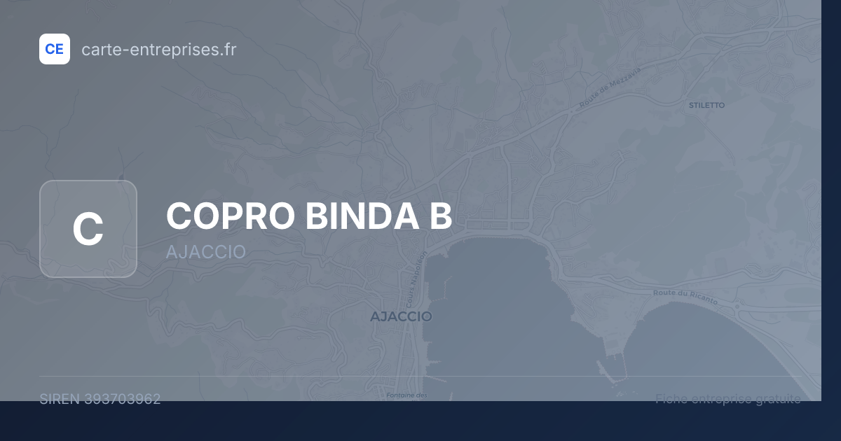COPRO BINDA B — 393703962 — fiche entreprise