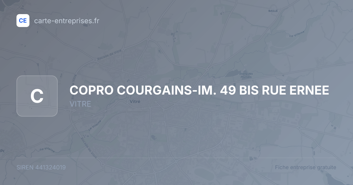 COPRO COURGAINS-IM. 49 BIS RUE ERNEE — 441324019 — fiche entreprise
