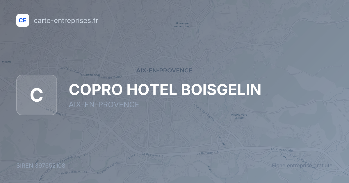 COPRO HOTEL BOISGELIN — 397652108 — fiche entreprise