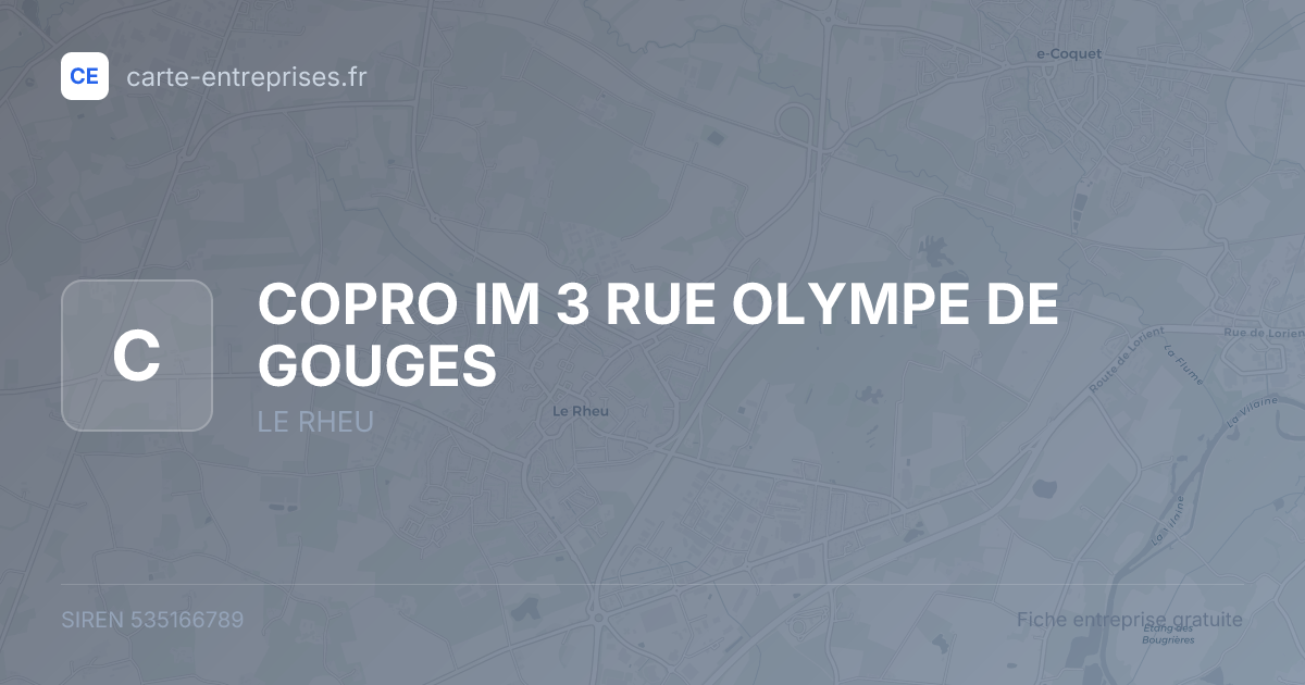 COPRO IM 3 RUE OLYMPE DE GOUGES — 535166789 — fiche entreprise