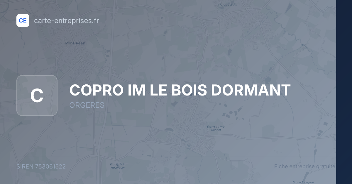 COPRO IM LE BOIS DORMANT — 753061522 — fiche entreprise