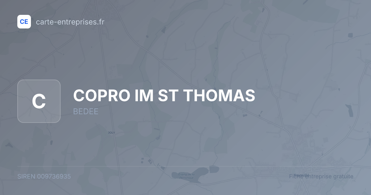 COPRO IM ST THOMAS — 009736935 — fiche entreprise