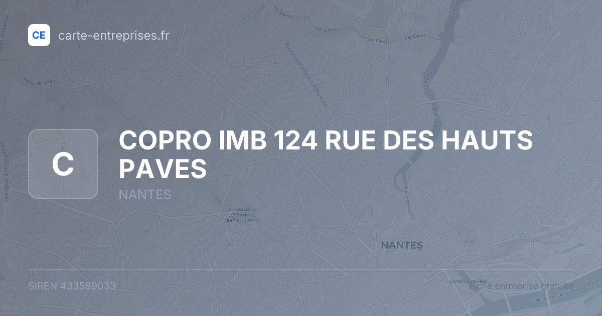 COPRO IMB 124 RUE DES HAUTS PAVES — 433589033 — fiche entreprise