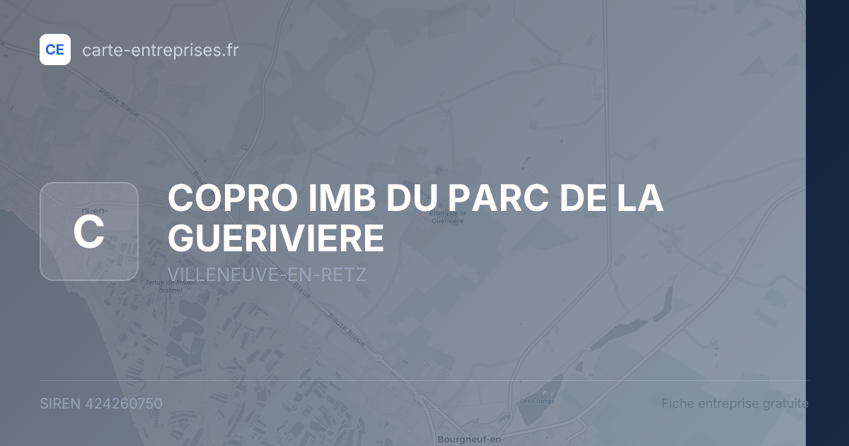 COPRO IMB DU PARC DE LA GUERIVIERE — 424260750 — fiche entreprise