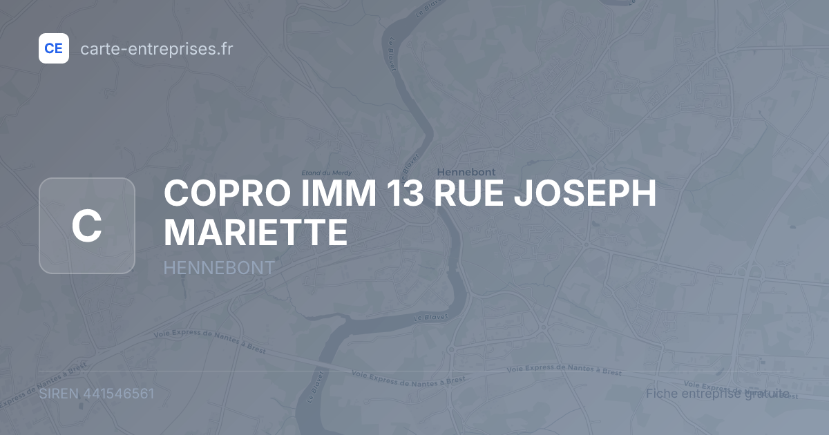 COPRO IMM 13 RUE JOSEPH MARIETTE — 441546561 — fiche entreprise
