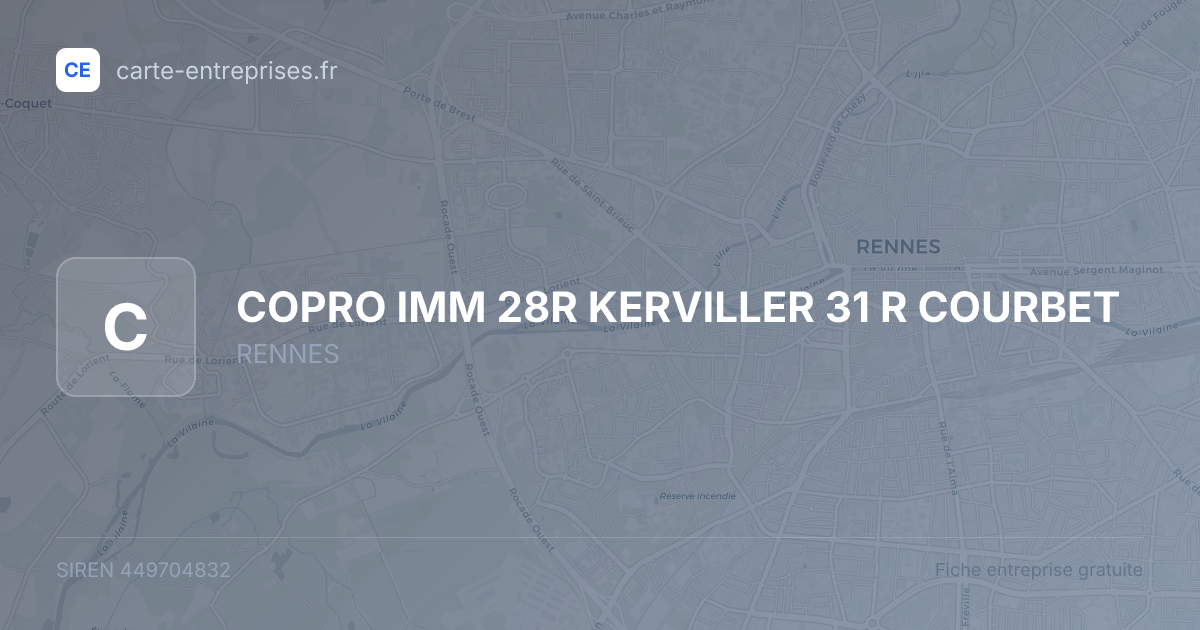 COPRO IMM 28R KERVILLER 31 R COURBET — 449704832 — fiche entreprise