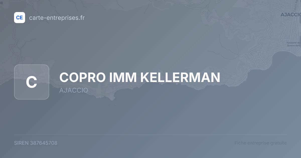 COPRO IMM KELLERMAN — 387645708 — fiche entreprise