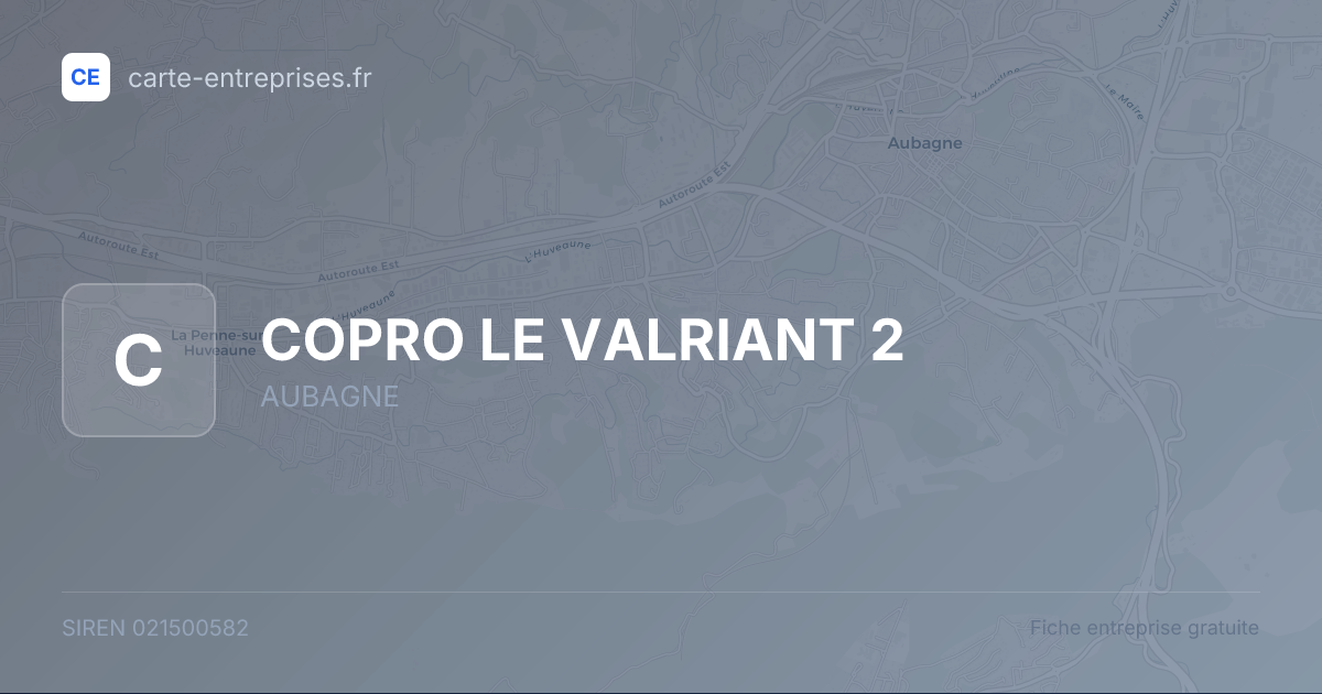 COPRO LE VALRIANT 2 — 021500582 — fiche entreprise