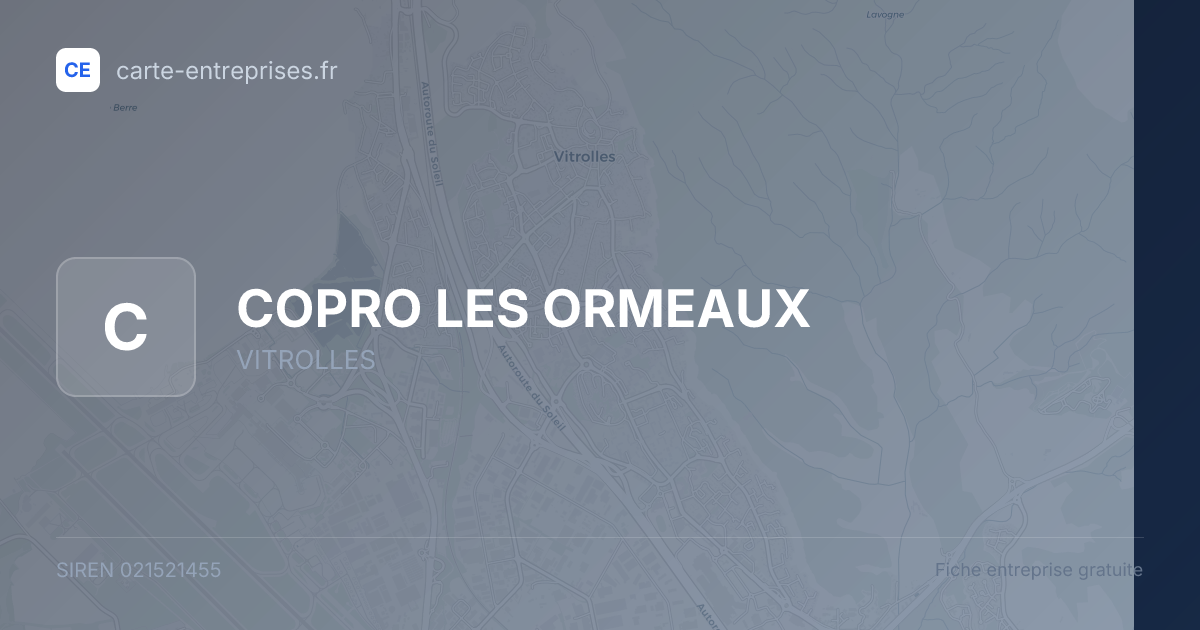 COPRO LES ORMEAUX — 021521455 — fiche entreprise