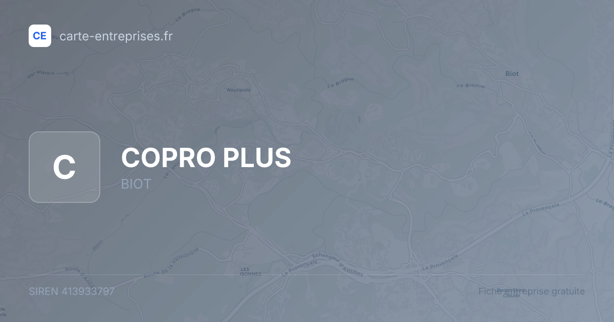 COPRO PLUS — 413933797 — fiche entreprise