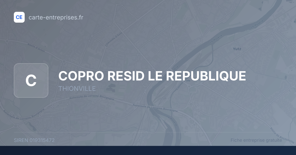 COPRO RESID LE REPUBLIQUE — 019315472 — fiche entreprise