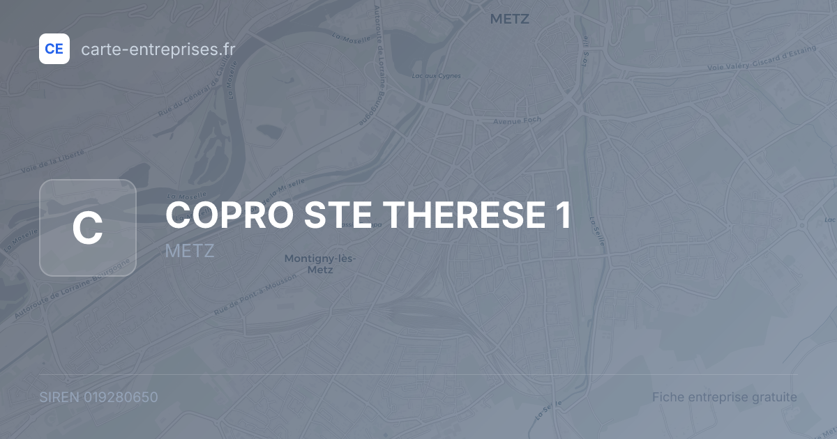 COPRO STE THERESE 1 — 019280650 — fiche entreprise