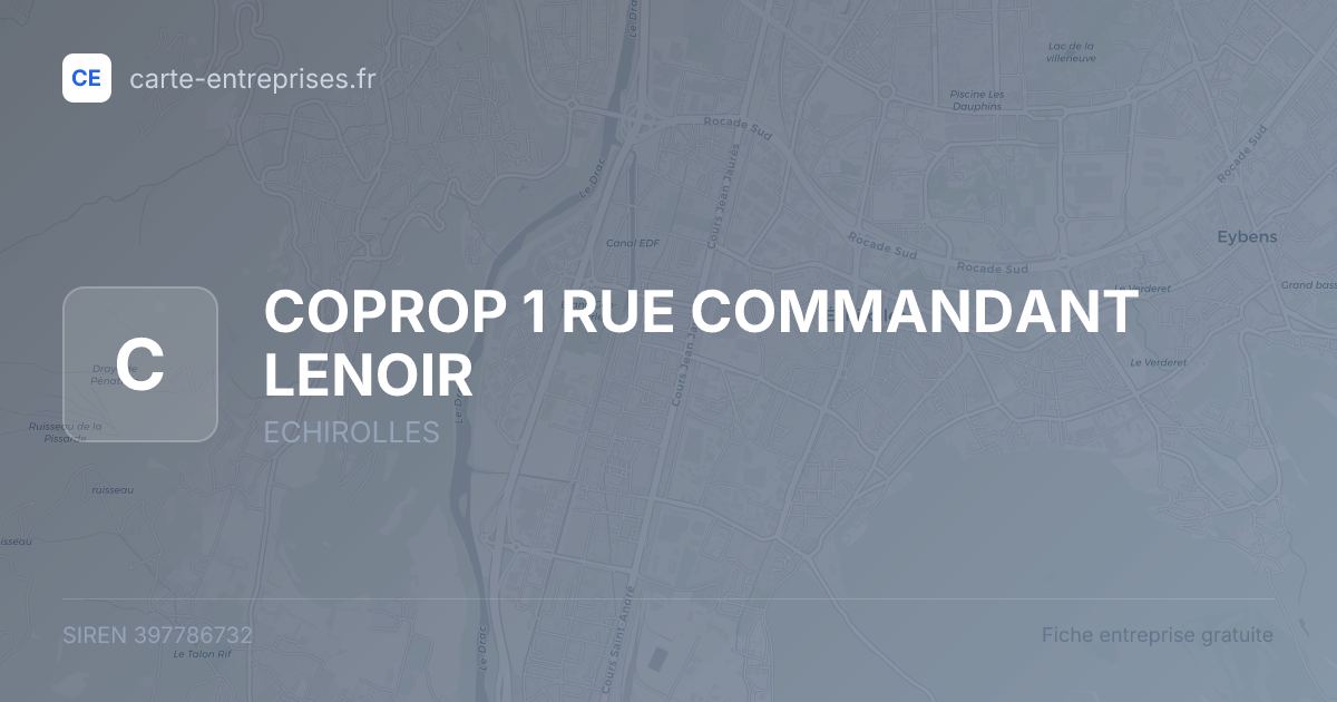 COPROP 1 RUE COMMANDANT LENOIR — 397786732 — fiche entreprise