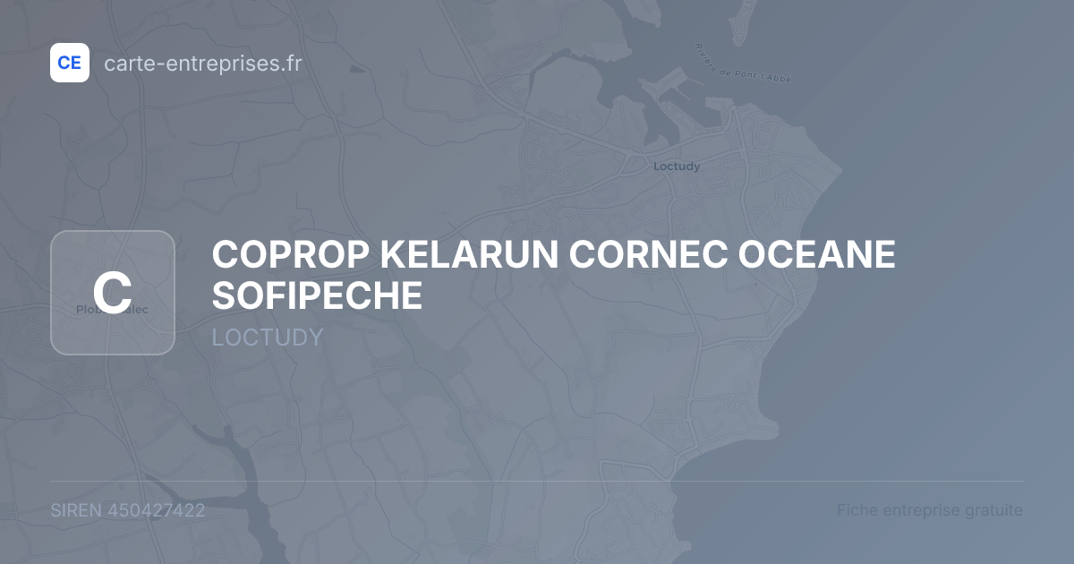 COPROP KELARUN CORNEC OCEANE SOFIPECHE — 450427422 — fiche entreprise