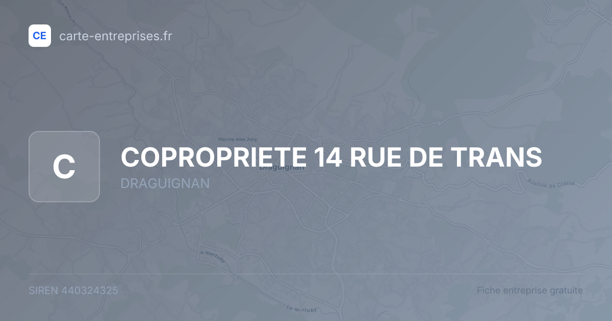 COPROPRIETE 14 RUE DE TRANS — 440324325 — fiche entreprise