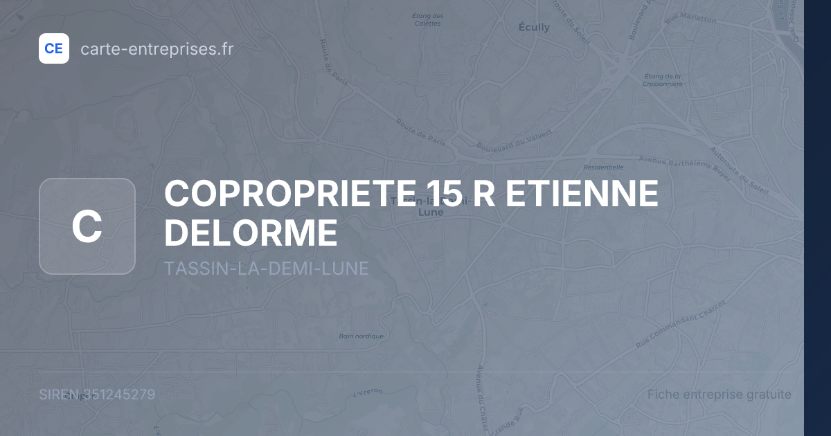 COPROPRIETE 15 R ETIENNE DELORME — 351245279 — fiche entreprise