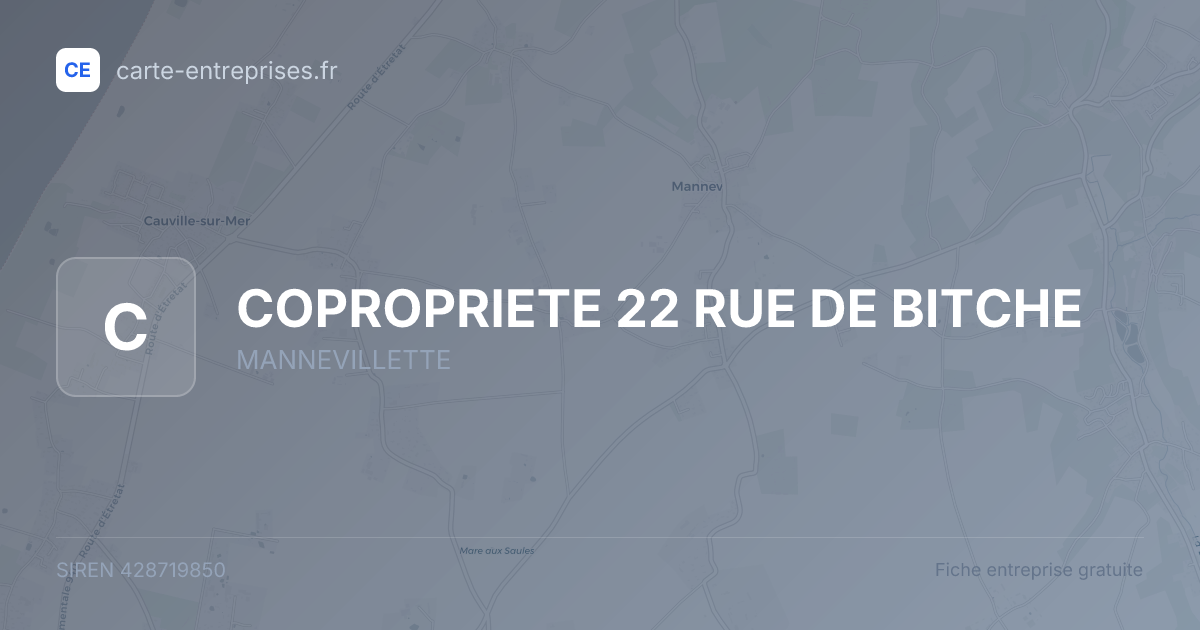 COPROPRIETE 22 RUE DE BITCHE — 428719850 — fiche entreprise