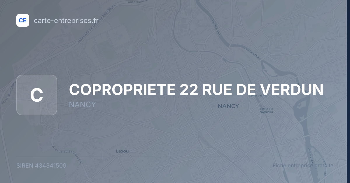 COPROPRIETE 22 RUE DE VERDUN — 434341509 — fiche entreprise