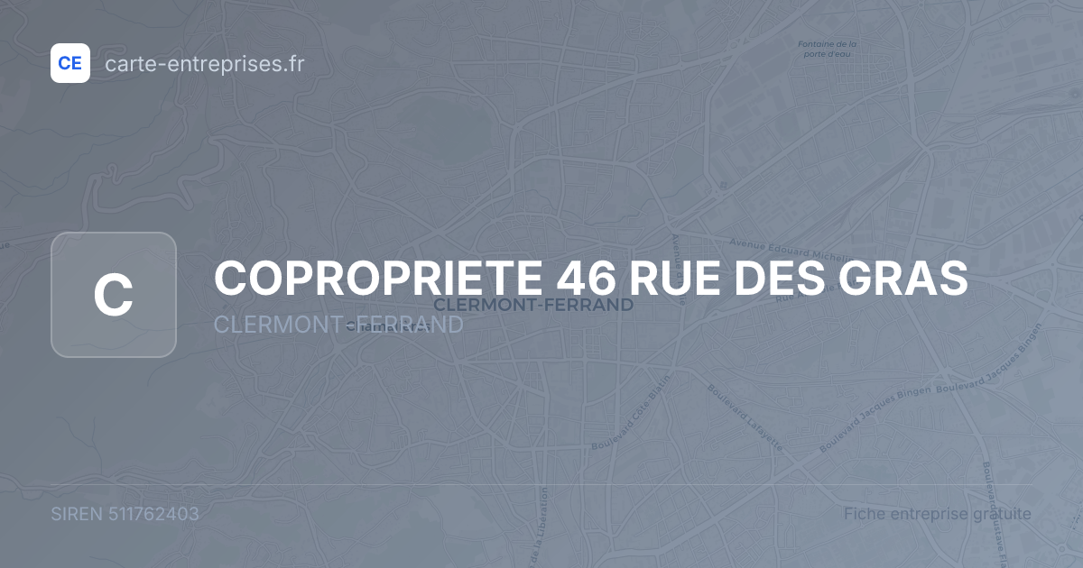 COPROPRIETE 46 RUE DES GRAS — 511762403 — fiche entreprise